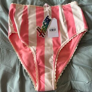 Hammie’s Pink and White Striped Bikini Bottom NWT